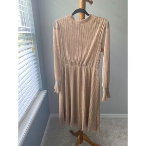Champagne Gold Versona Classy Cocktail, Dinner, Office or Event Dress - Size M